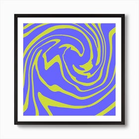 Abstract Psychedelic Swirl Blue Green Art Print