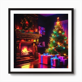 Christmas Tree In The Living Room 59 Art Print