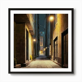 Alleyway At Night Art Print