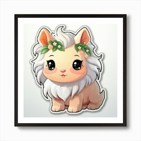 Cute Lion Sticker 1 Art Print