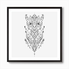 Owl Mandala Art Print