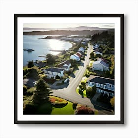 Community City Road Aerial Street Town Suburbia Puget Sound Commute Architecture Car Dron (1) Art Print