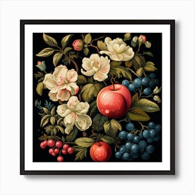 Fruit And Flowers Art Print