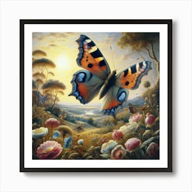 Butterfly In The Garden 6 Art Print