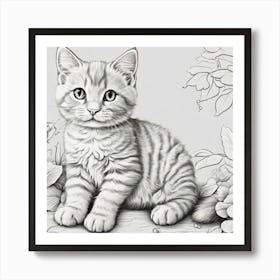 Kitten In The Garden Art Print