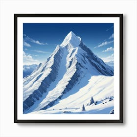 Snowy Mountain 1 Art Print