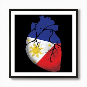 Philippines Heart Flag Art Print