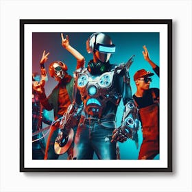 Costumed People Dancing Art Print