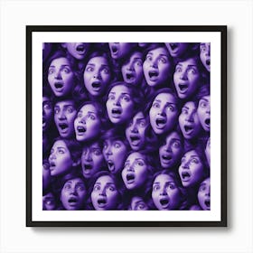 Group Of People With Their Mouths Open Art Print