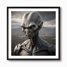 Alien With Grey 6a Art Print