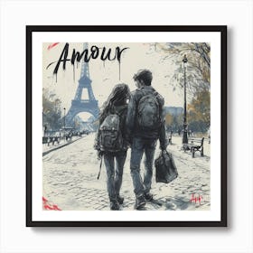 Across country Paris Art Print