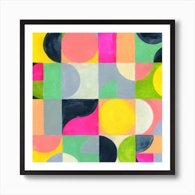 Abstract Painting: Pink-Black Art Print