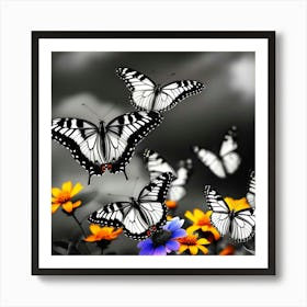 Butterflies In The Sky 2 Art Print