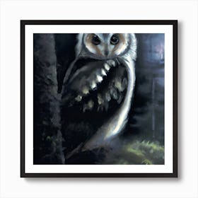 Dark Woods Owl Art Print