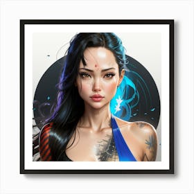 Tattooed Woman Art Print