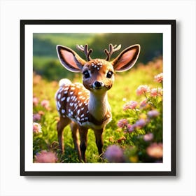 Deer In The Meadow 1 Art Print