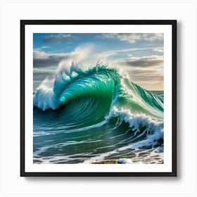 Wave Breaking In The Ocean Art Print