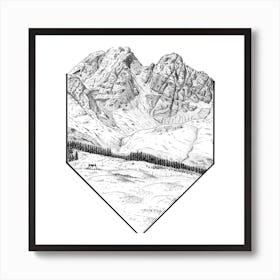 Scotland Skye Landscape Mountain Art Print Munro Bagger Gift for Hiker Blà Bheinn Blaven Outdoor Illustration Art Print