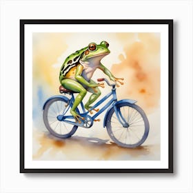 Frog On A Bike 1 Art Print