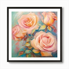 Sunset Roses Art Print