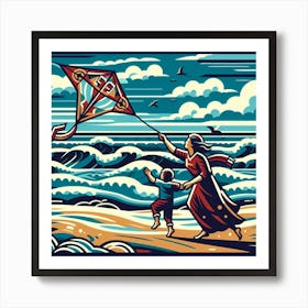 Kite Flying 1 Art Print