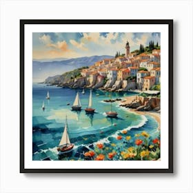 Seaside Town Art Print