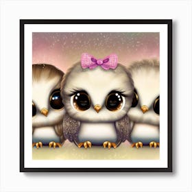 Cute Owls 6 Art Print