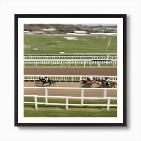 Horses Racing At The Racecourse Art Print