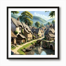 Beautiful and tranquil village  Art Print