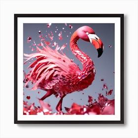 Red glass in a Flamingo shape Art Print