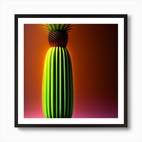 Pineapple Vase Cacti And Disco Ball Art Print Art Print