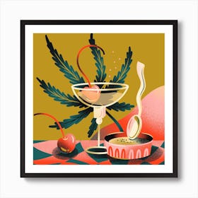 Weed & Champagne Art Print