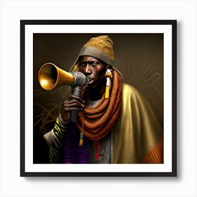 Afro Commentator Art Print