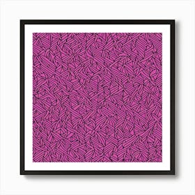 A Pattern Featuring Abstract Interlocking Geometric Shapes With Edges Rustic Purple Pink Flat Art,102 Art Print