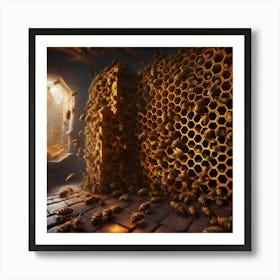 Bees Honey Hymenoptera Nature Wings Insect Entomology Pollination Insects Hive Honeycomb Art Print