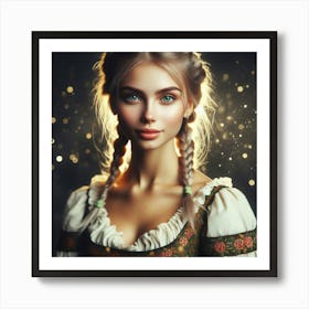 Beautiful Girl With Braids Art Print