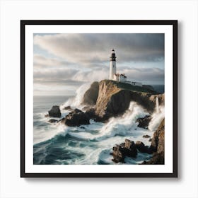 Lighthouse At Sunrise Art Print