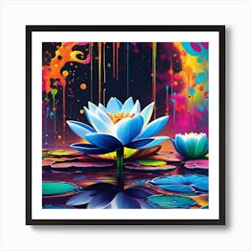 Lotus Flower Painting 11 Art Print