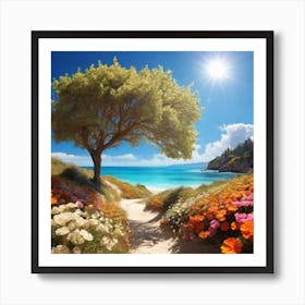 Tree On The Beach Art Print