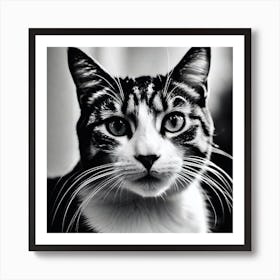 Black And White Cat 11 Art Print