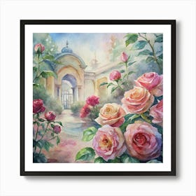 Roses In The Garden 2 Art Print