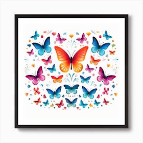 Butterflies And Swirls Art Print