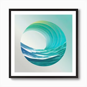 Tsunami Tidal Wave Wave Minimalist Ocean Sea 2 Art Print