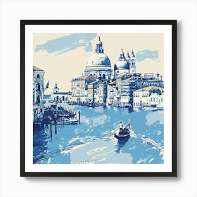 A Venice With Grand Canal Hand Drawn Sketch Illu 1720474740 4 Art Print