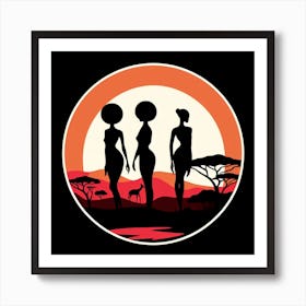 Silhouette Of African Women 1 Art Print