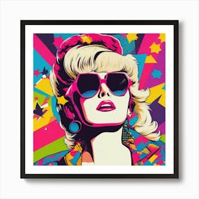 80s pop art blonde Art Print