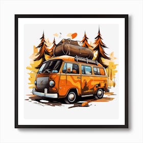 Vw Camper Van Art Print