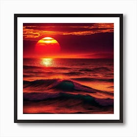 Sunset Over The Ocean 94 Art Print