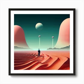 Man In The Desert Art Print