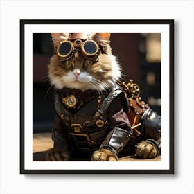 Steampunk Cat Art Print